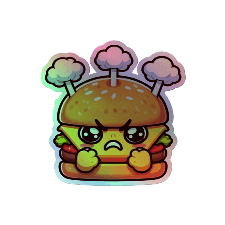 Grumpy Burger Holographic Sticker Sheet product image (2)