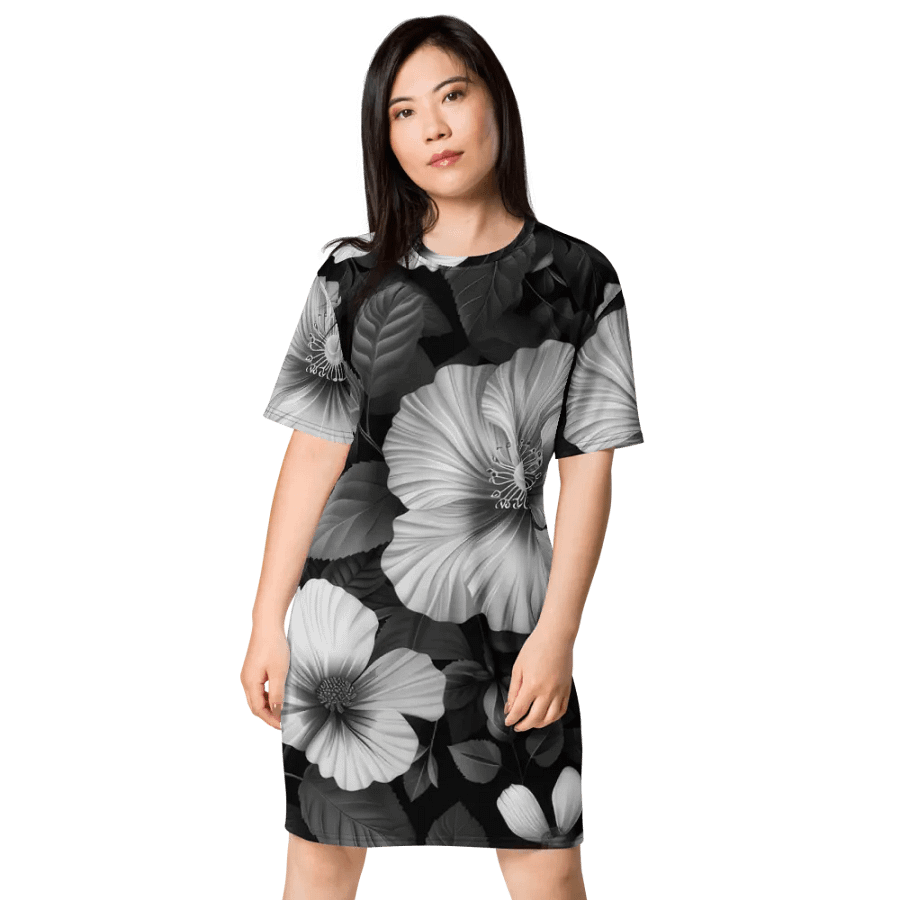 Monochrome Meadow All-Over T-Shirt Dress product image (3)