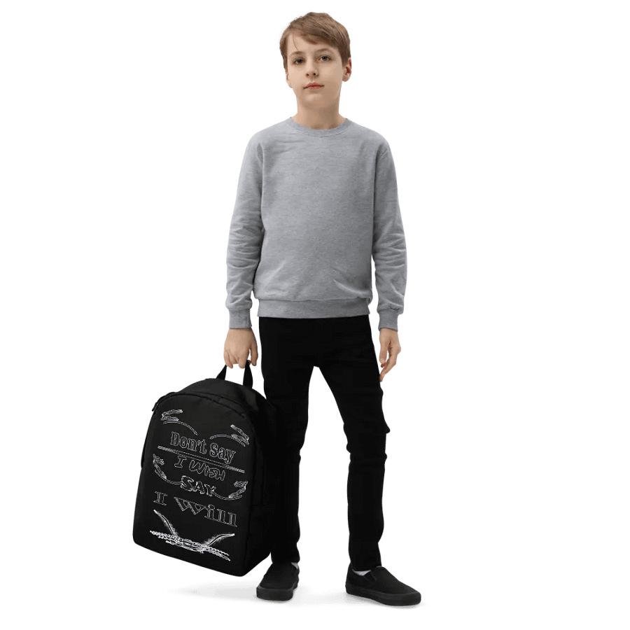 Dont Say I Wish Say I Will - Black - Minimalist Backpack product image (5)