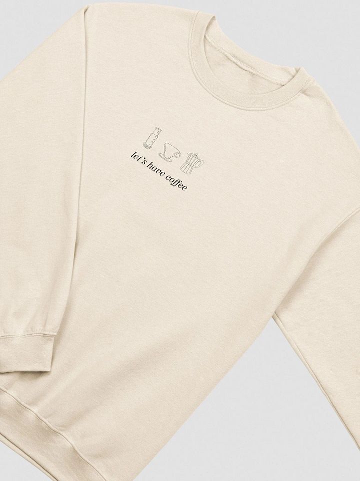 LETS HAVE COFFEE SWEATER (CREAM + BLACK) product image (2)