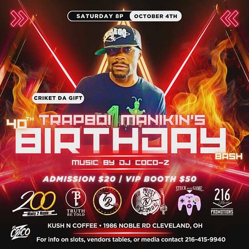 🔥 Cleveland, it’s about to get LIT! 🔥

Criket Da Gift is performing LIVE at Trapboi Manikin’s 40th Birthday Bash! 🎤🎶

🗓️ Satu...