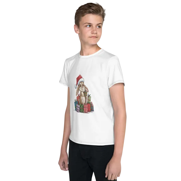 Santa Bunny Youth Crew Neck T-Shirt product image (2)