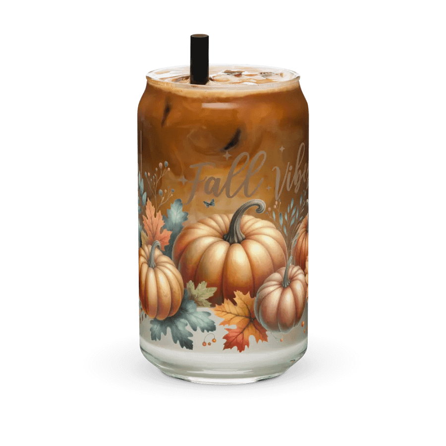 Boho Fall Pumpkin Glass Can Sipper product image (6)
