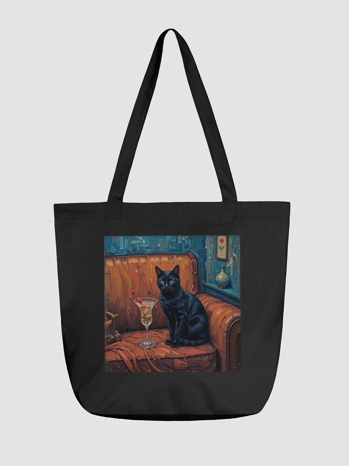 BLACK CAT ON COUCH NEXT TO MARTINI product image (1)