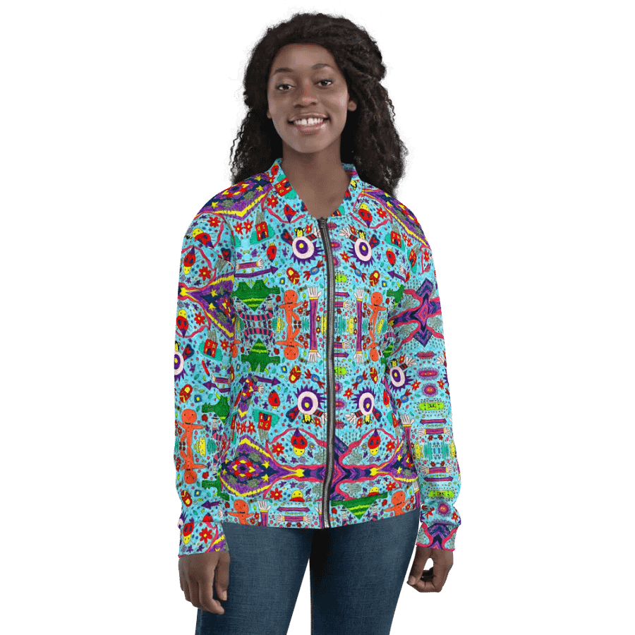 Abstract Doodle Characters Unisex Bomber Jacket product image (3)