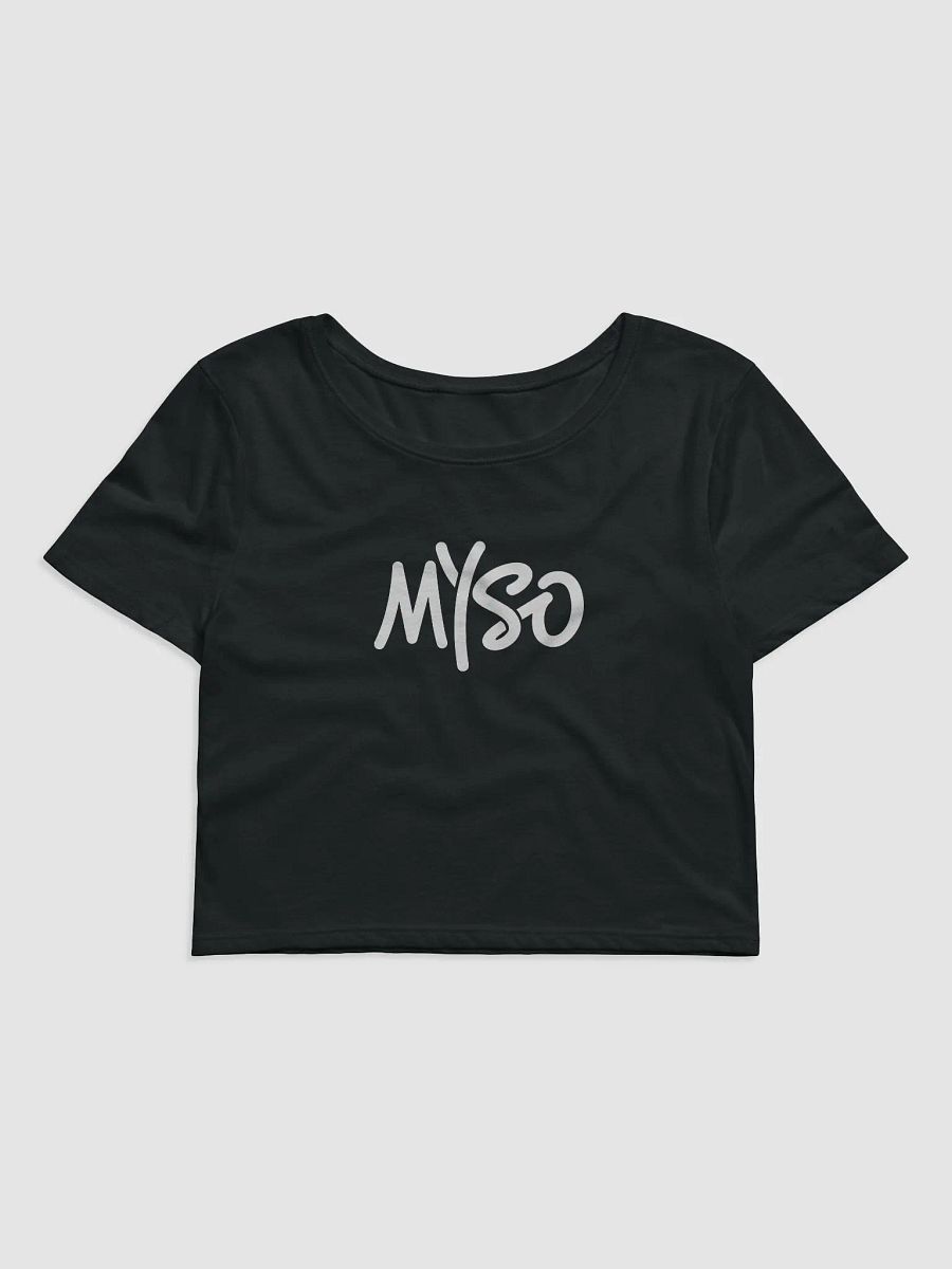 MYSO Black Crop Tee with White Solo Logo product image (1)