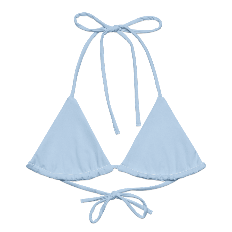 Baby Blue Solid Color String Bikini Top product image (1)