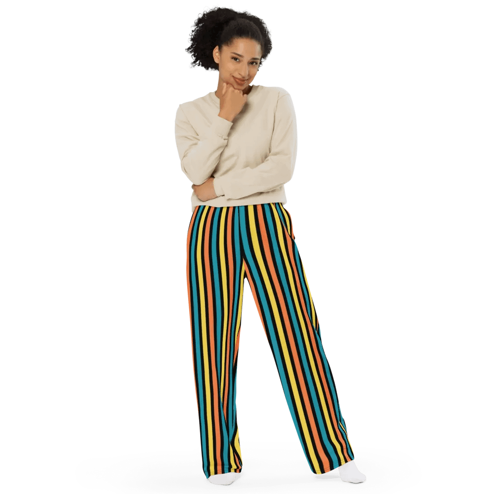 Colorful Stripe Wide-Leg Pants product image (10)