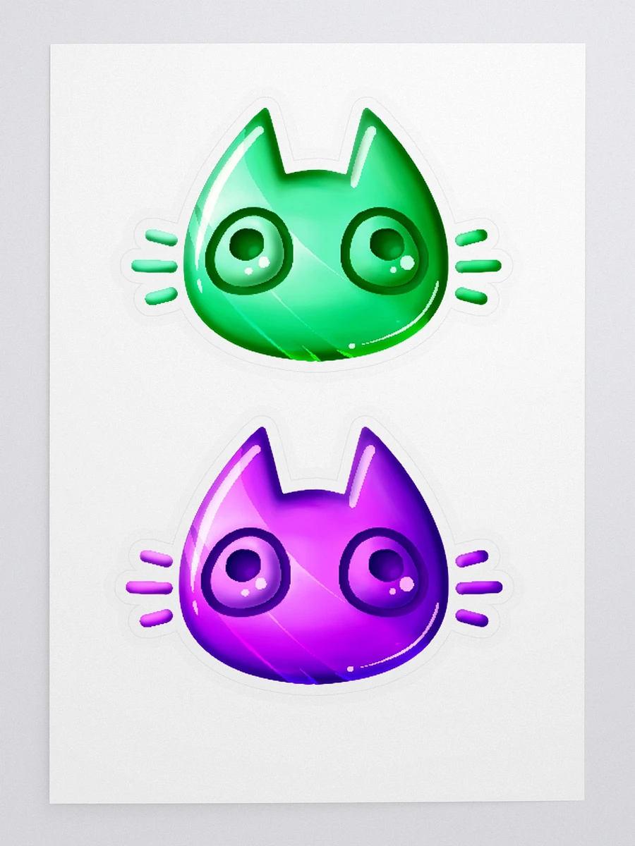 Green and Purple cat face stickers product image (3)