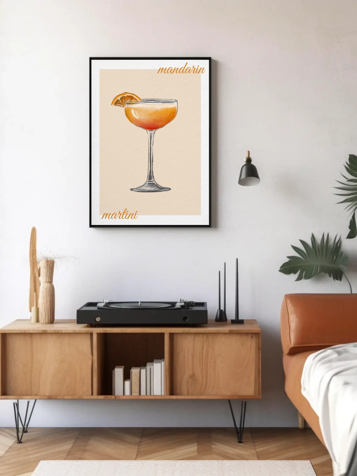 Mandarin Martini Cocktail Art Print - Watercolor Drink Illustration, Modern Bar Decor, Vibrant Kitchen Wall Art, Martini Lover Gift product image (5)