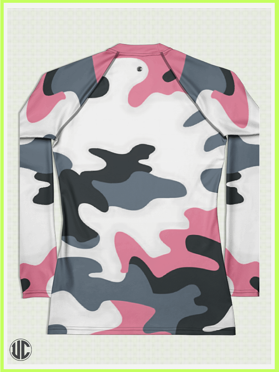Bubblegum Pink Urban Camo - Women’s Rash Guard product image (6)