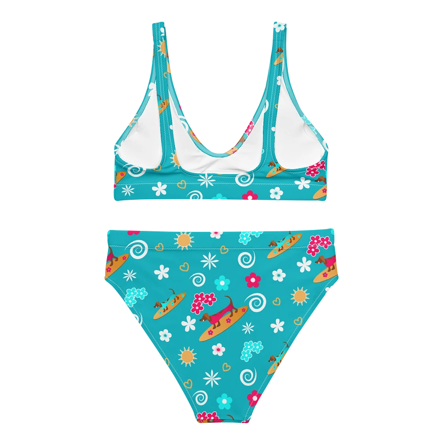 Surfing Dachshund Pattern High Waisted Bikini product image (2)