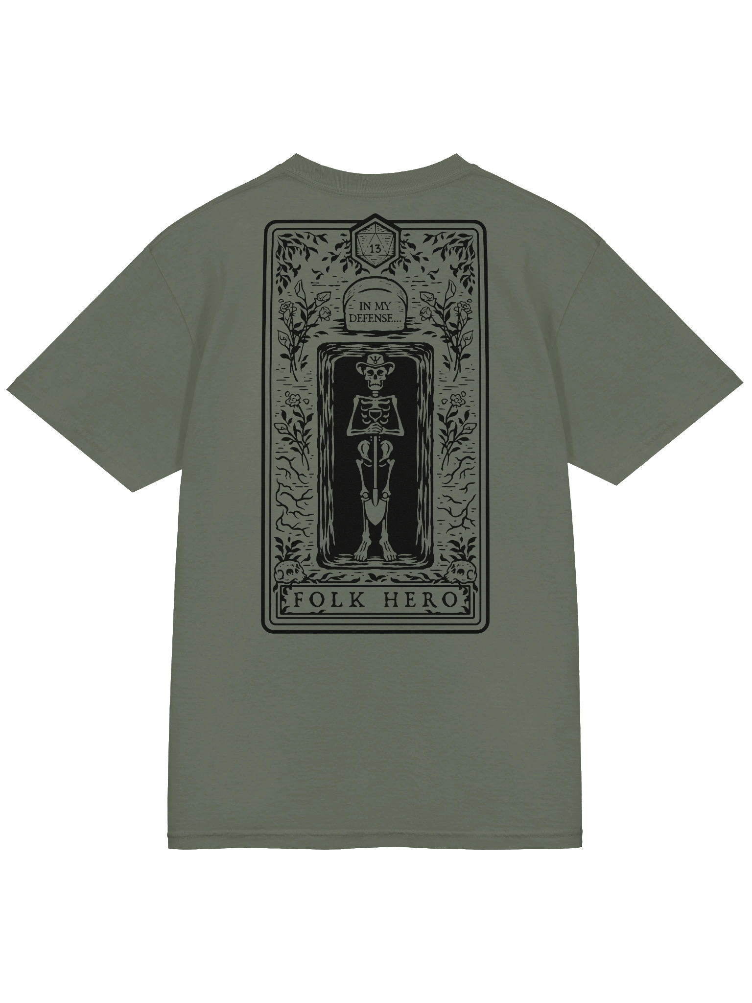 Disgraced Folk Hero (Moss T-Shirt) product image (6)