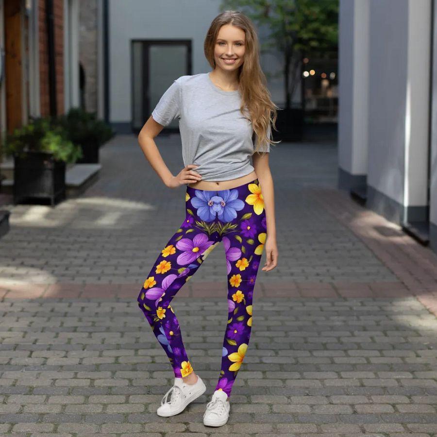 Leggings – Multi-Color Flowers Print for Vibrant & Playful Style product image (7)
