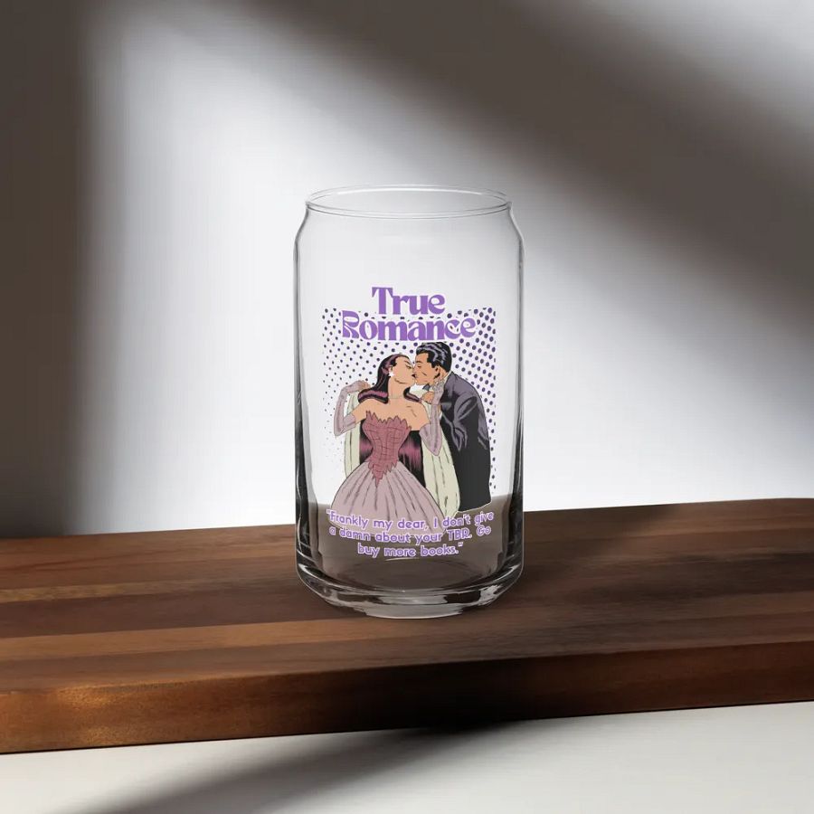 True Romance 16 oz Glass Cup with Lid & Straw product image (3)