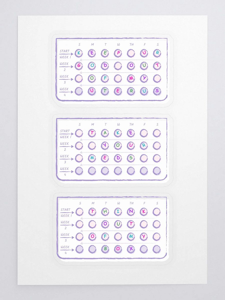 Birth Control Sticker Sheet product image (3)