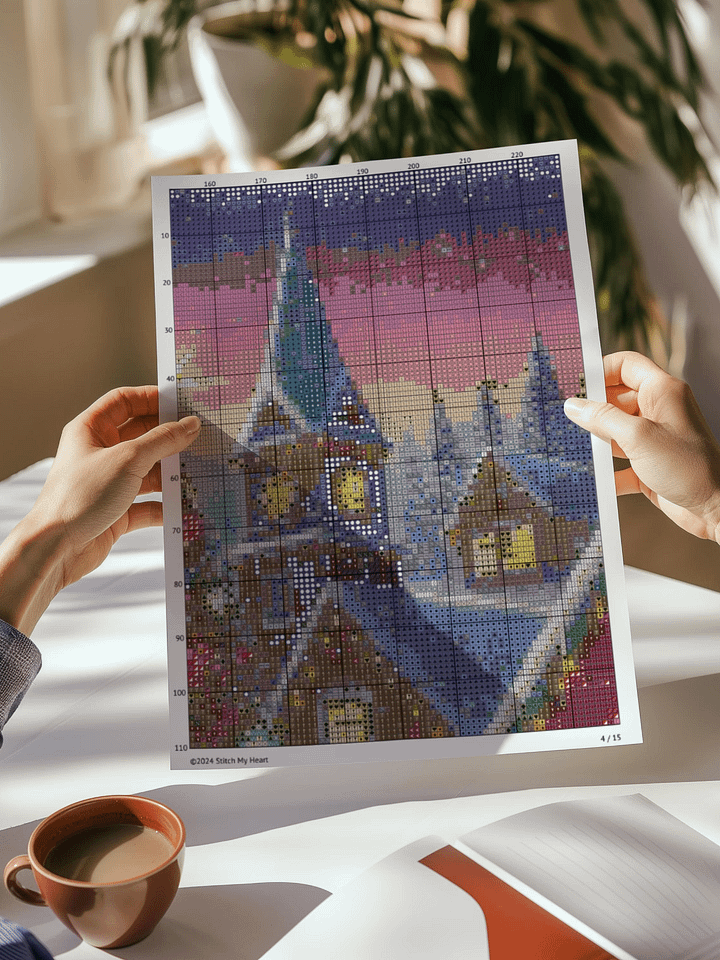 Ice Rink Village Cross Stitch Pattern product image (2)