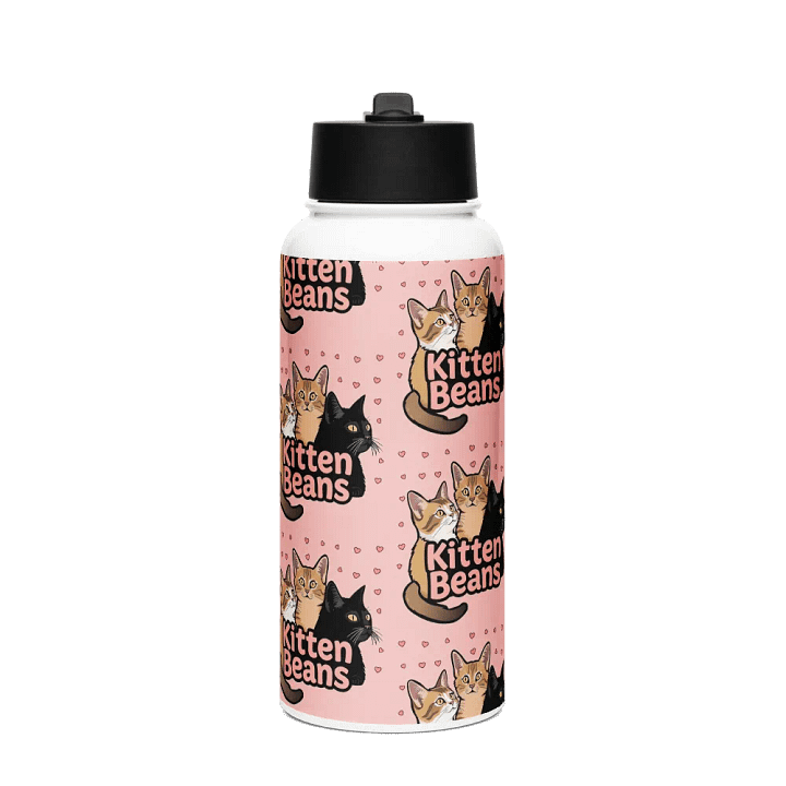 Kitten Beans Stainless Steel Straw Bottle product image (1)