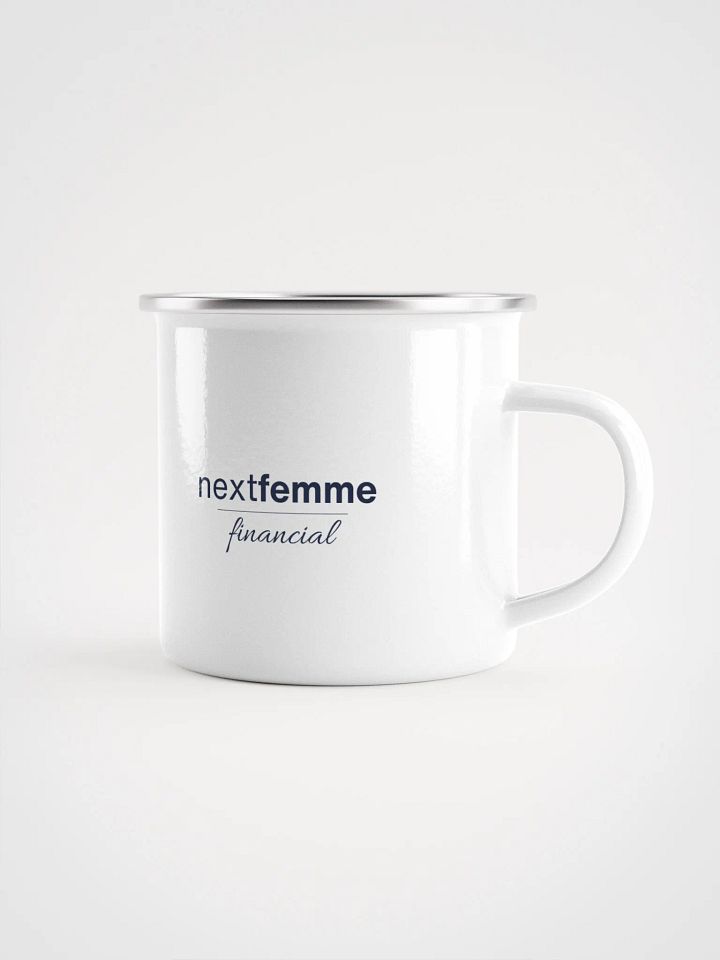 Wanderlust Enigma Enamel Mug with Navy Logotype product image (1)