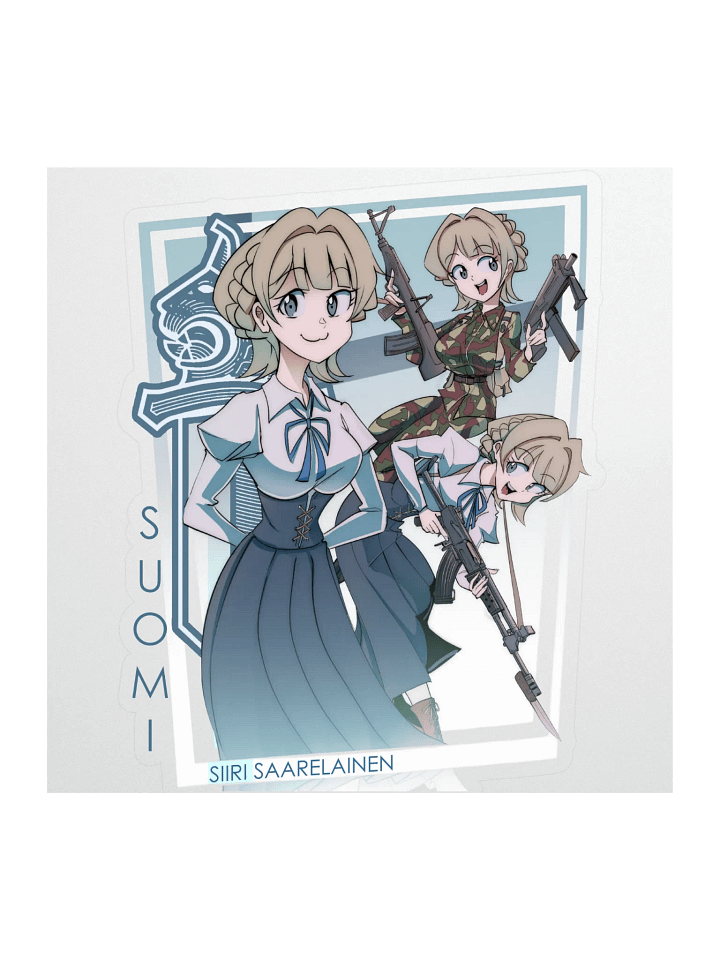 Suomi Finnish Girl Illustrated Sticker product image (1)