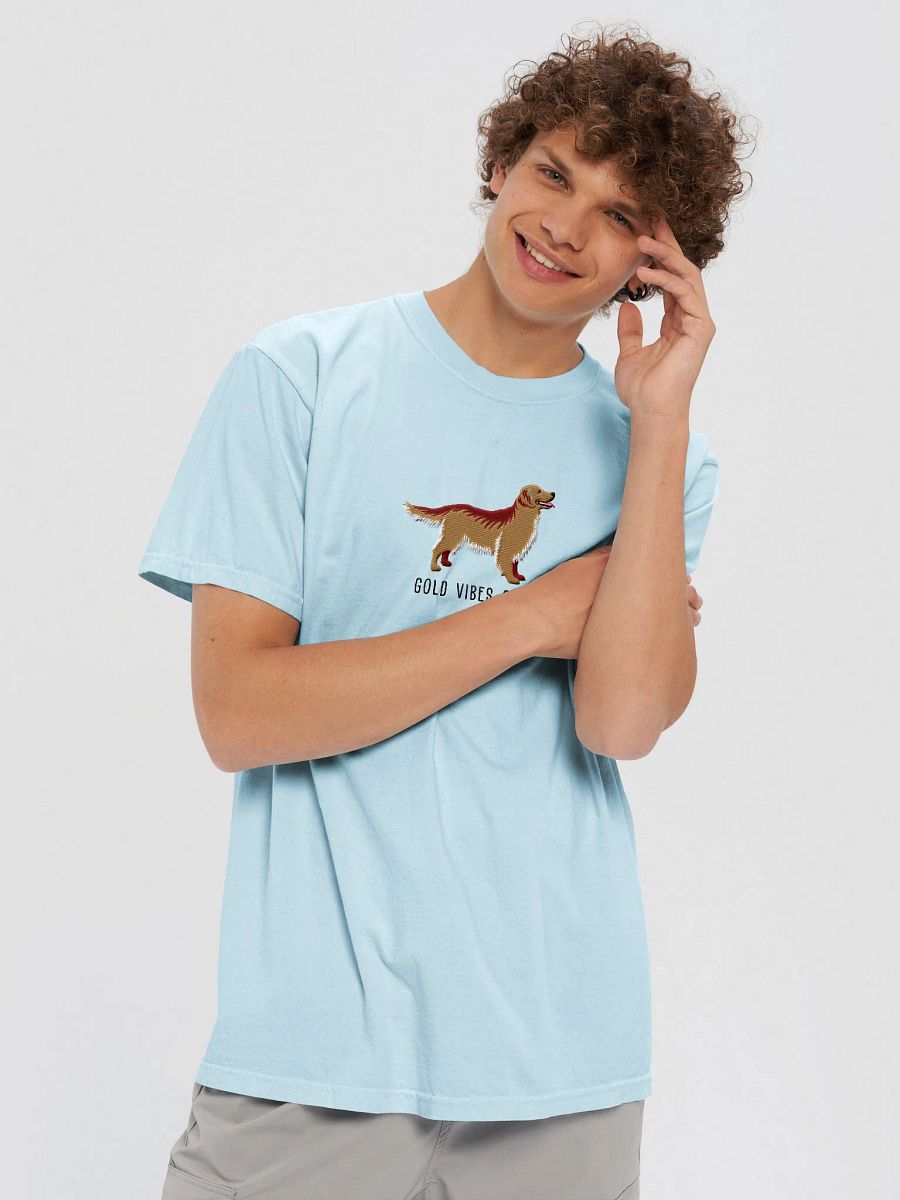 Gold Vibes Only T-Shirt(Embroidered) of a Golden Retriever product image (45)