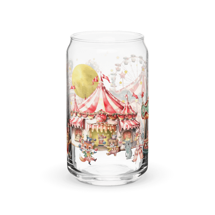 Midnight Circus Glass Can | 16oz – Whimsical & Elegant Drinkware product image (1)