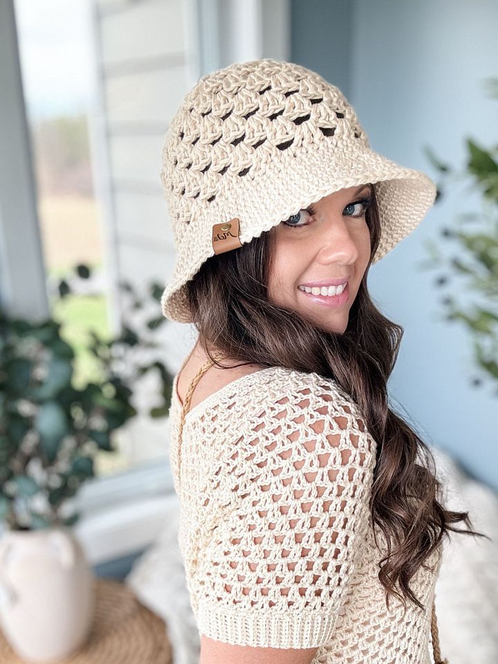 Wallflower Granny Stitch Hat Crochet Pattern product image (2)