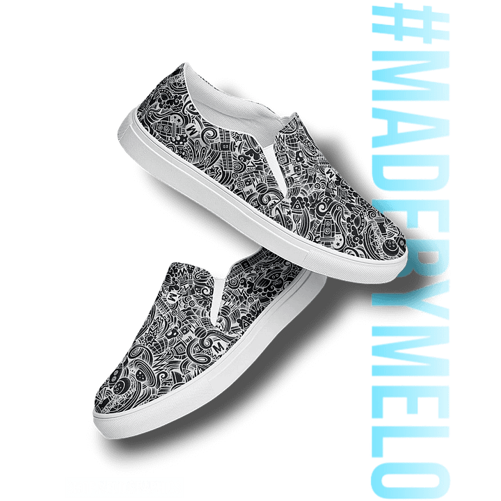 Dark Space Scribble - Men's Slip-ons | #MadeByMELO product image (2)