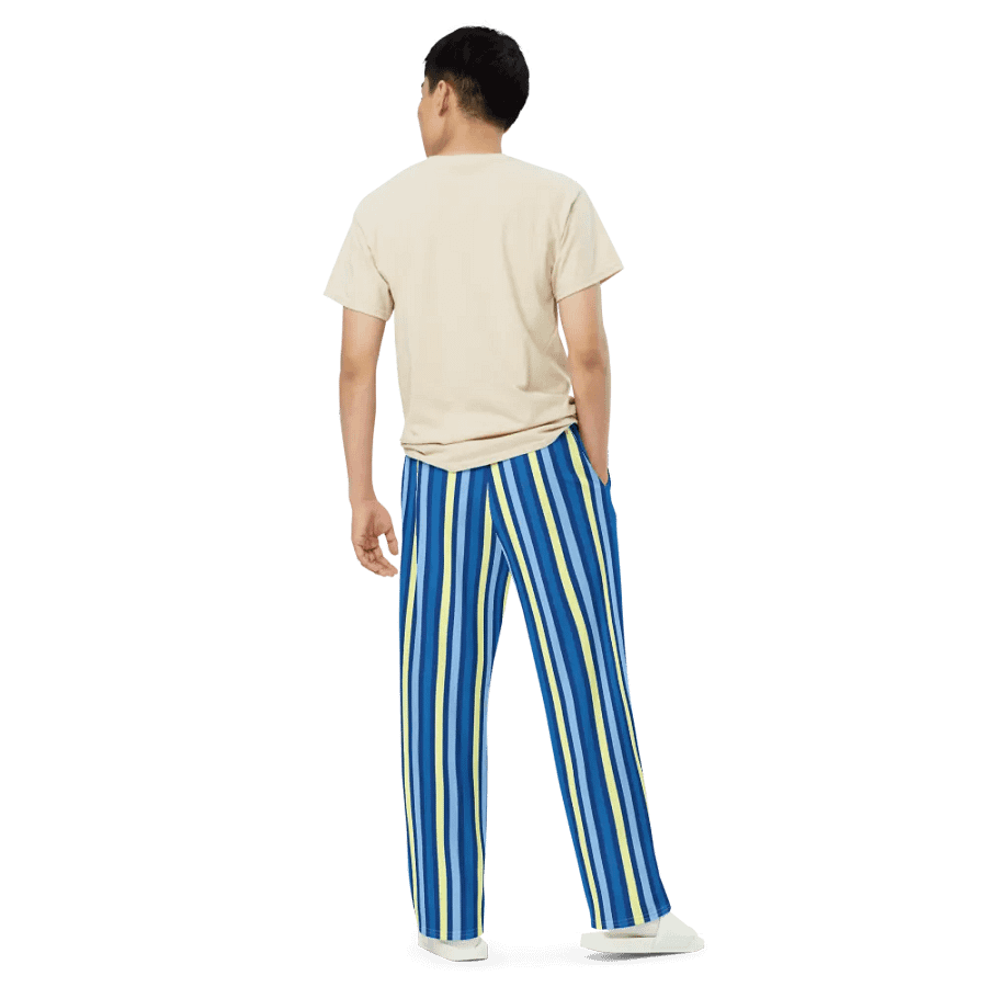 Blue Stripe Wide-Leg Pants product image (6)