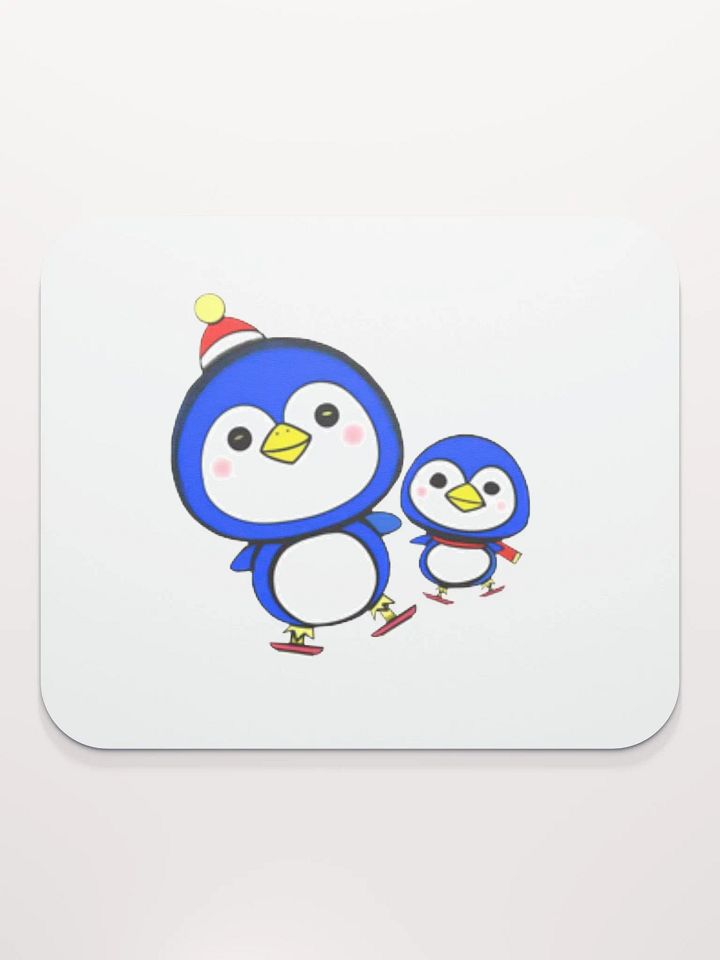 Festive Ice Skating Penguins Mouse Pad product image (2)
