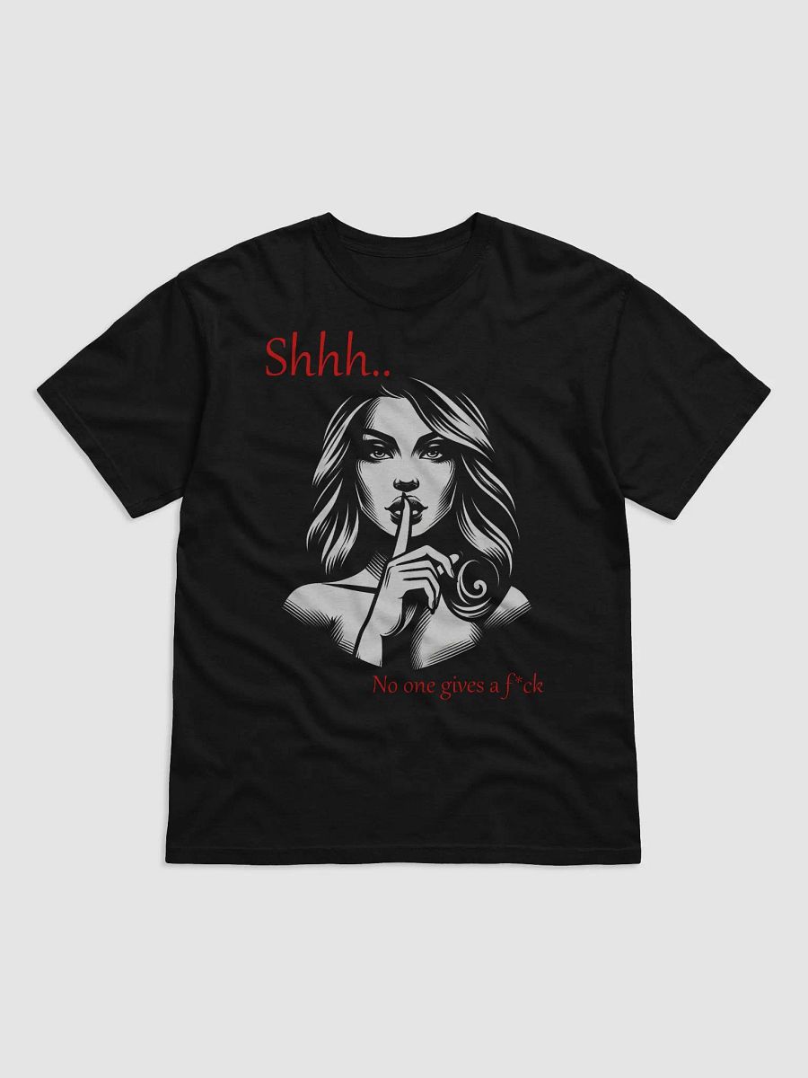 "Shhh... No One Gives a F*ck" Humorous Heavyweight Tee - Black T-Shirt product image (1)