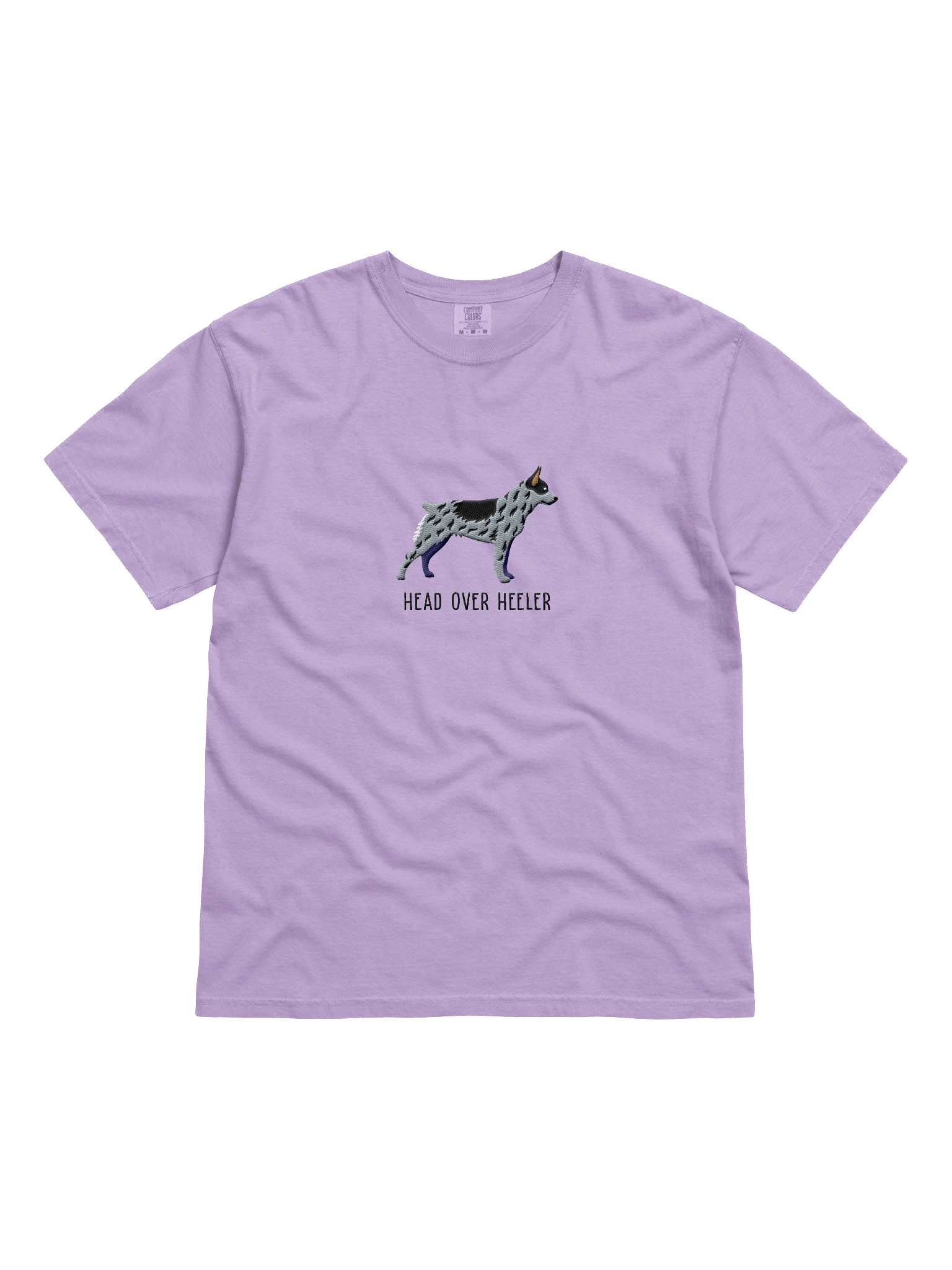 Head Over Heeler T-Shirt(Embroidered) of an Australian Cattle Dog(Blue Heeler, Docked Tail) product image (31)