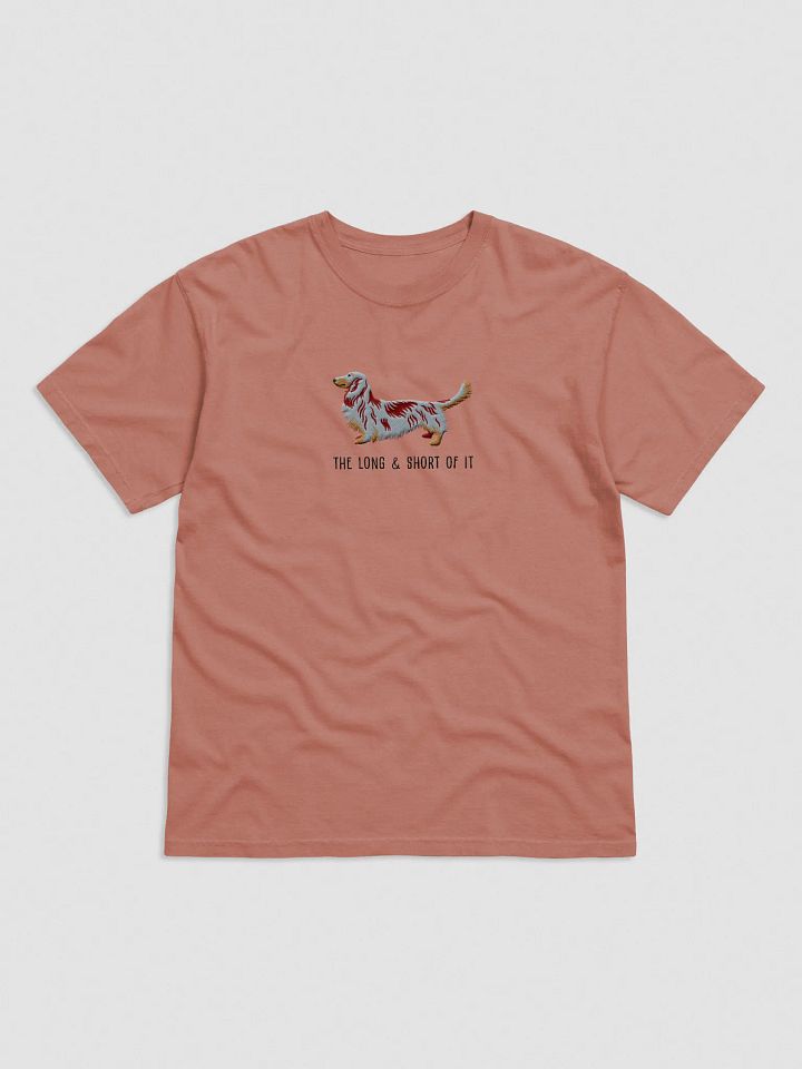 The Long & Short of It T-Shirt(Embroidered) of a Longhaired Dachshund(Red Dapple) product image (17)