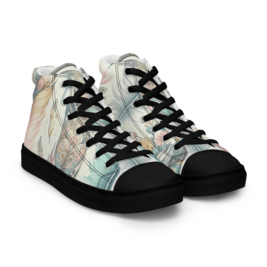 Whimsical Feathers High Top Canvas Shoes product image (11)