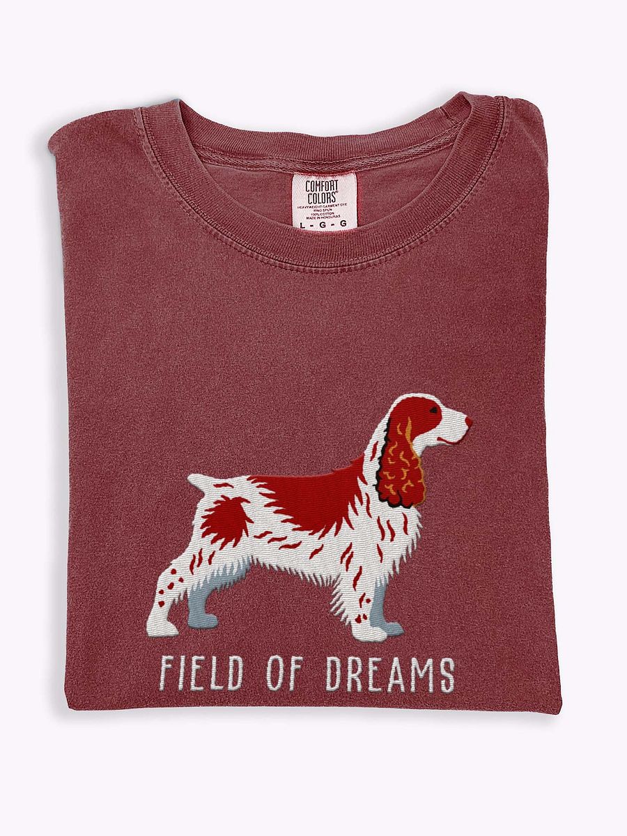 Field of Dreams T-Shirt(Embroidered) of a Field Spaniel(Liver & White) product image (1)