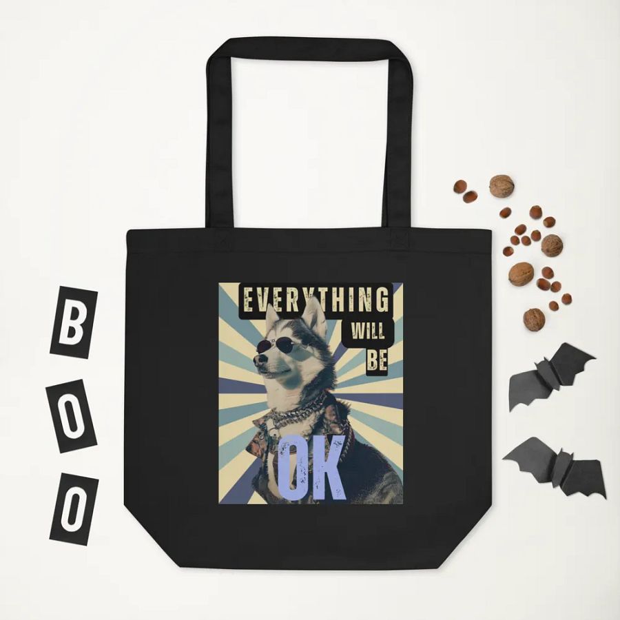 Siberian Husky Everything Will Be OK Eco-friendly Tote Bag by Econscious product image (5)