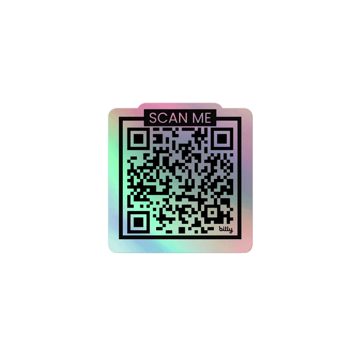 You have been Rick Rolled! Holographic QR Sticker product image (1)