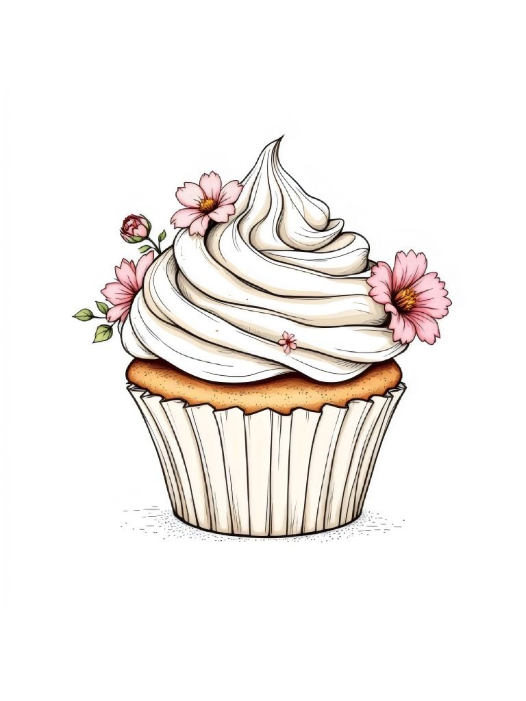 20 Elegant Cupcake Clipart Designs, Whimsical Cupcake Clipart, Vibrant Cupcake Graphics, Ornate Cupcake Illustrations product image (4)