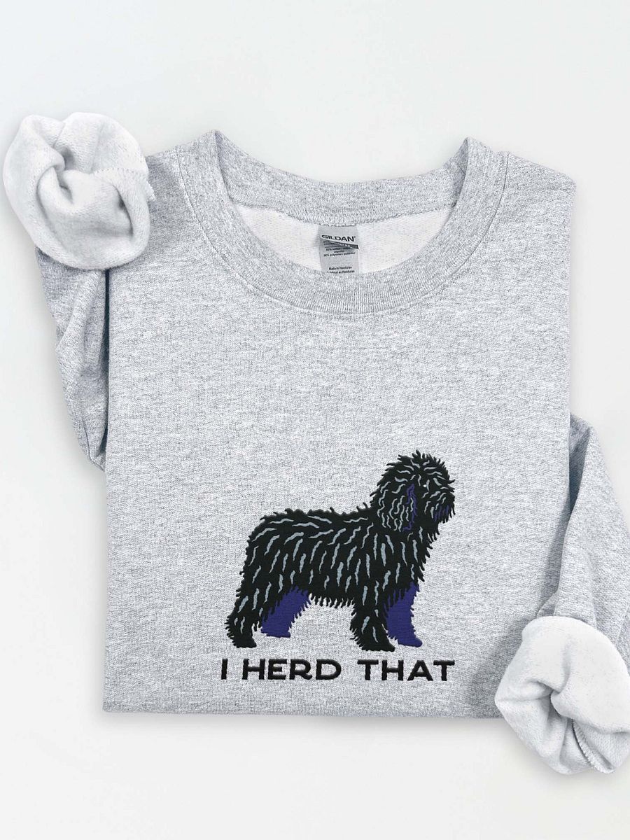 I Herd That Sweatshirt (Embroidered) of a Spanish Water Dog(Black) product image (1)