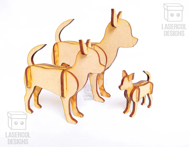 Dogs 3d Puzzle (3 Sizes) Set 2 - Laser Cut Files product image (2)