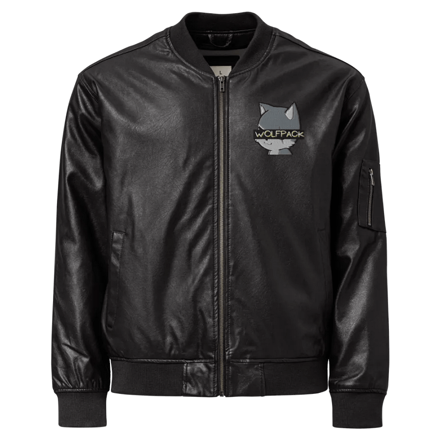 Faux Leather WOLFPACK Jacket (Chibi Wolf) product image (1)