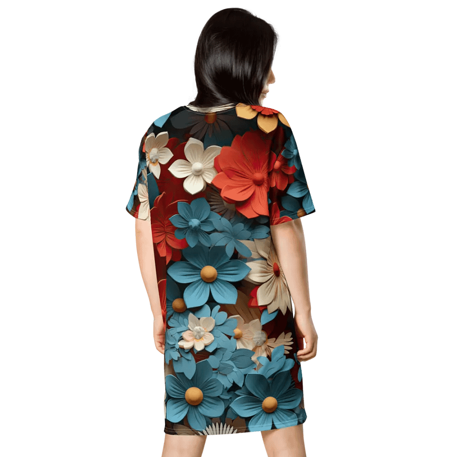 3D-Ditsy-Flowers-Seamless-Patterns T-shirt Dress - V2 product image (3)