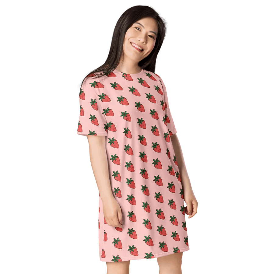 Vibrant Floral Swirl All-Over Dress Strawberry product image (4)