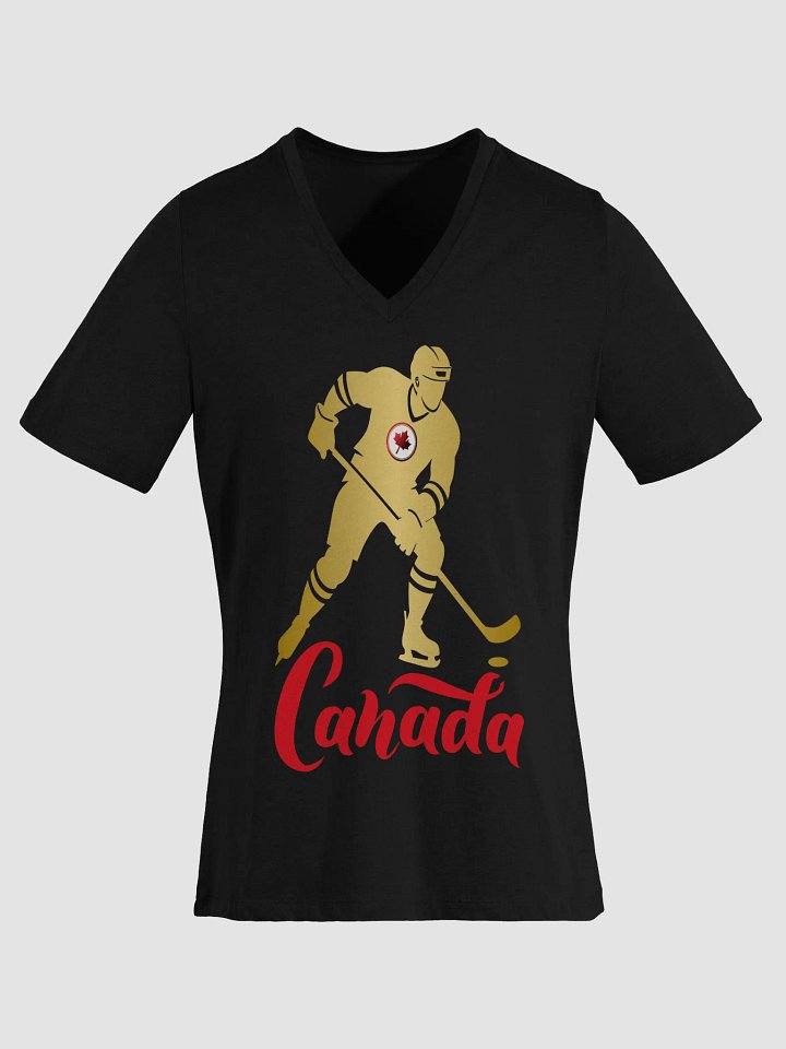 Golden Hockey Player Women's V-Neck T-Shirt product image (1)
