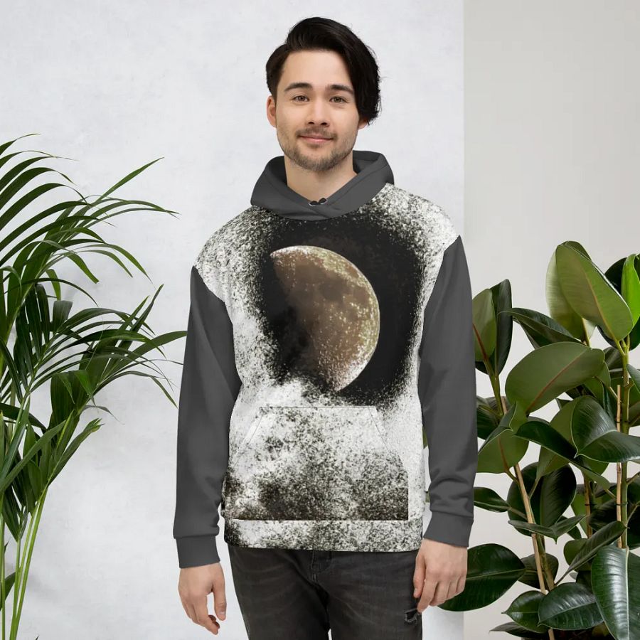 Darker Disintegrating Moon Unisex Pull Over Hoodie product image (2)