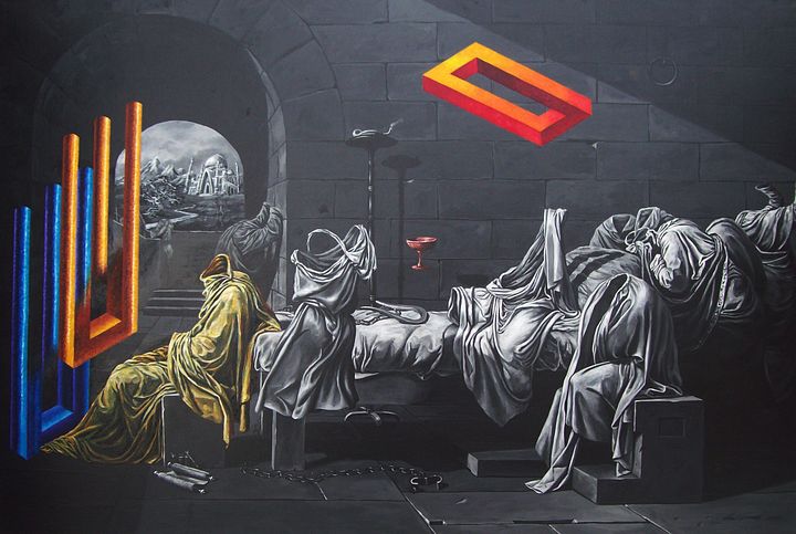 "THE DEATH OF PHILOSOPHY" Painting by Deni Je product image (1)