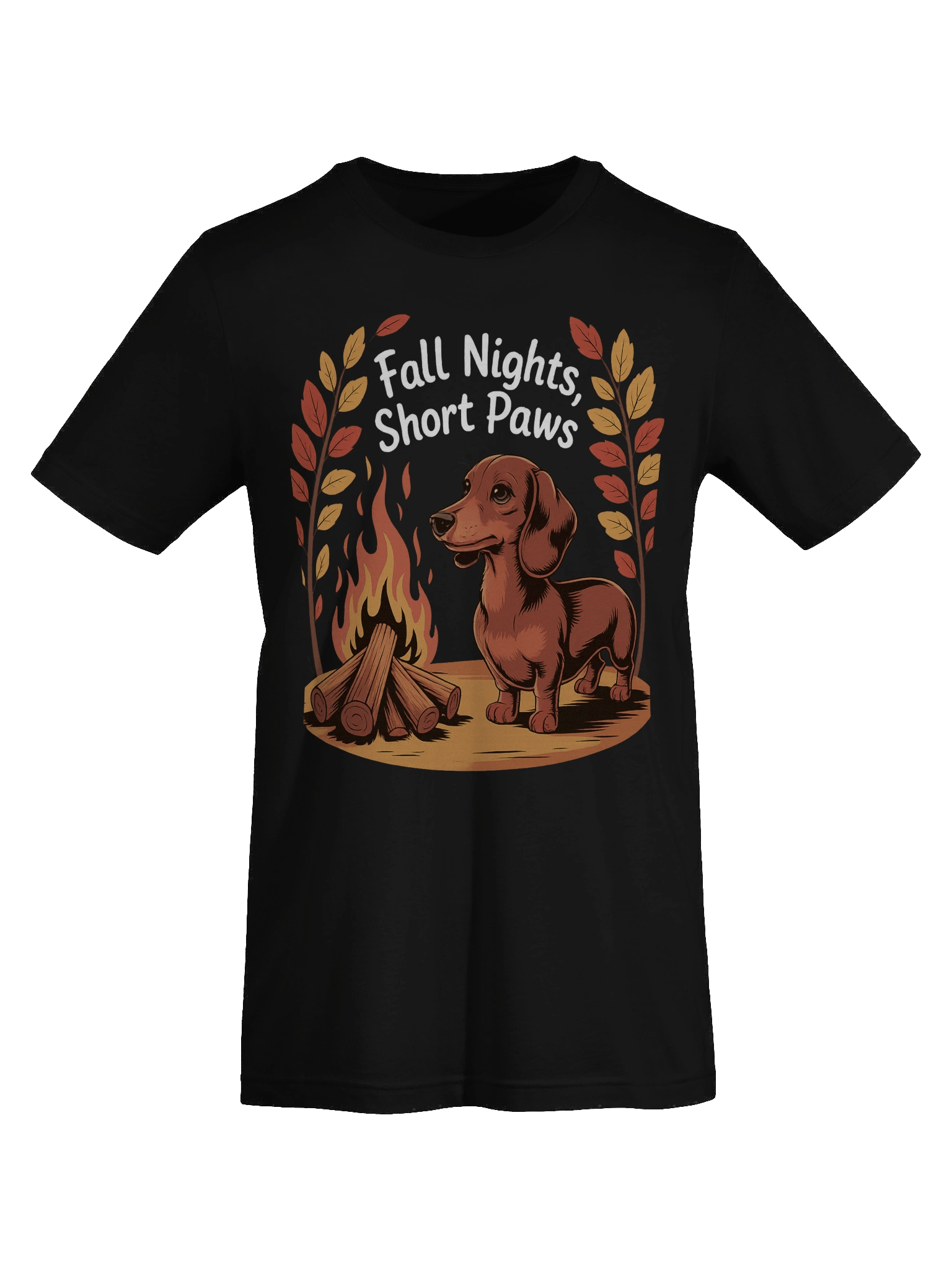 Fall Nights, Short Paws – Cozy Dachshund Campfire Tee product image (7)