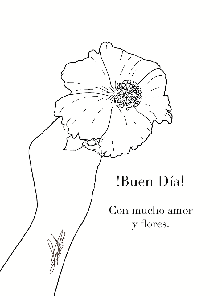 FREE Coloring Page; “Buen Día, Con Mucho Amor y Flores” product image (1)