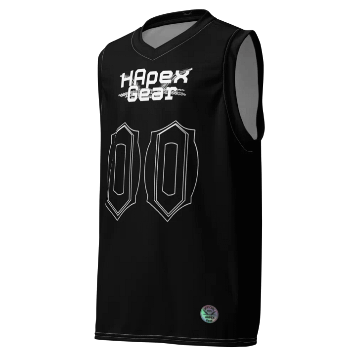 Capital HELAIN - Black - Recycled Unisex Basketball Jersey - White HApex Gear Black Logo product image (1)
