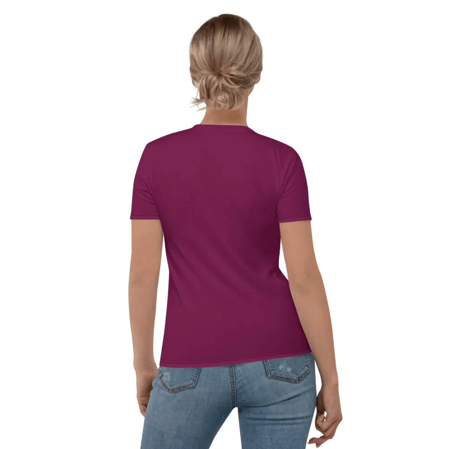 Plain Dark Burgundy Red True Summer Women's Crewneck Polyester Heavyweight Premium T-Shirt by Treasure Pie product image (3)
